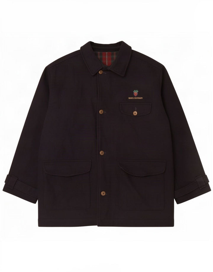Vintage Ανδρικό Utility Jacket UK 40 Large Navy Blue Wool