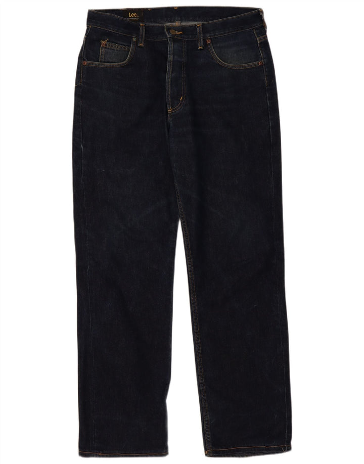 Lee Mens Chicago Straight Jeans W36 L32 Navy Blue Cotton