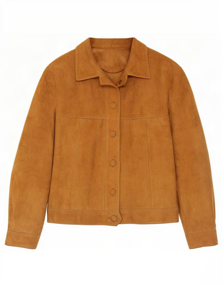 Vintage Γυναικείο Suede Jacket UK 14 Medium Brown