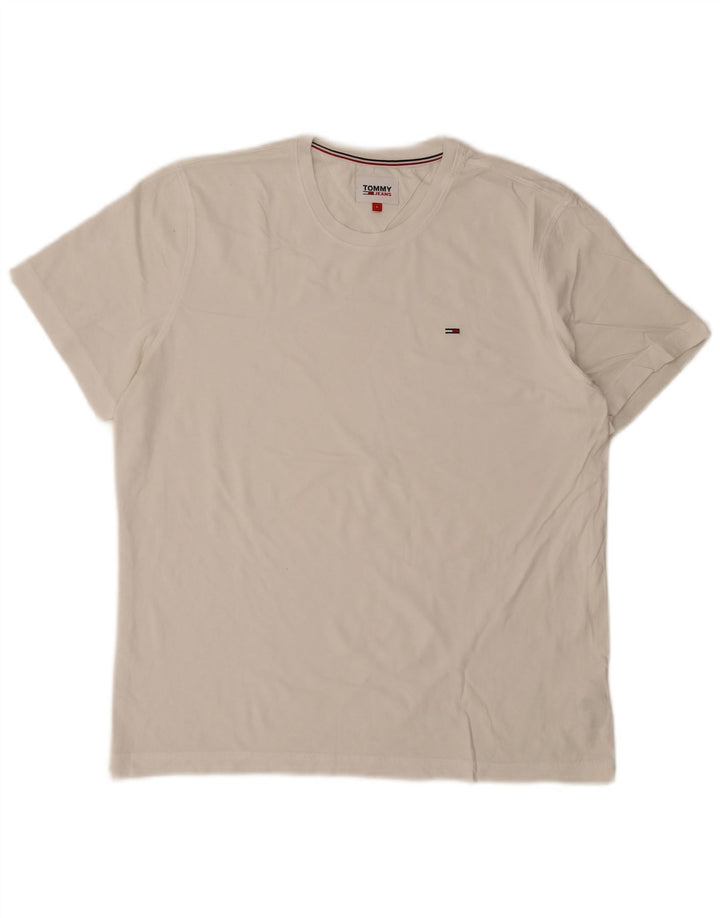 TOMMY HILFIGER Ανδρικό T-Shirt Top μεγάλο λευκό βαμβακερό