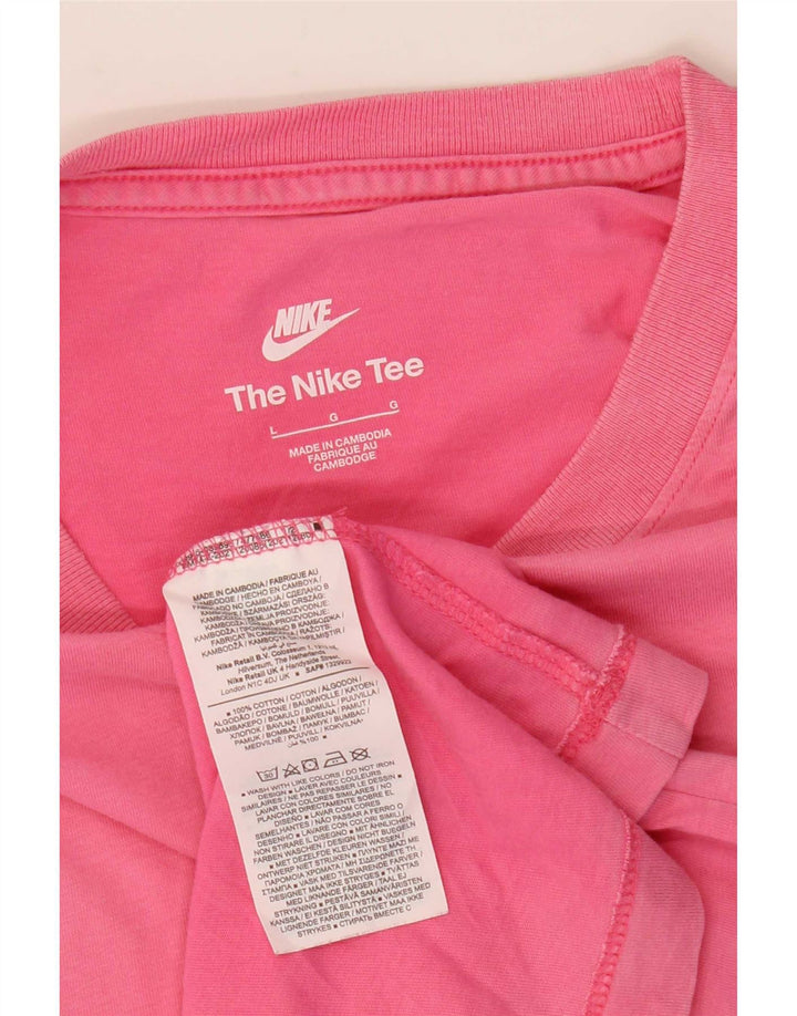 Ανδρικό μπλουζάκι Nike με μεγάλο ροζ βαμβακερό μπλουζάκι