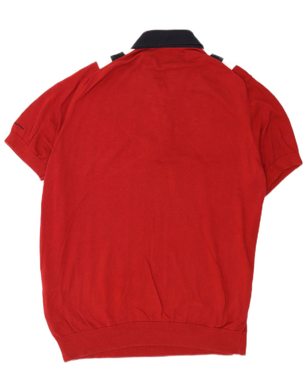 Ben Sherman Ανδρικό πουλόβερ με κοντό μανίκι πόλο με λαιμόκοψη XL κόκκινο χρώμα