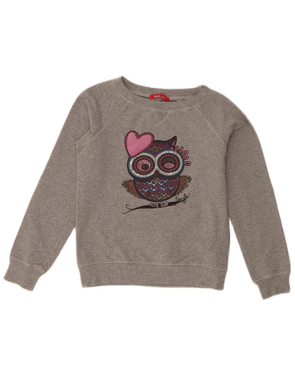 Liu Jo Girls Graphic Φούτερ Jumper 11-12 ετών Γκρι βαμβακερό
