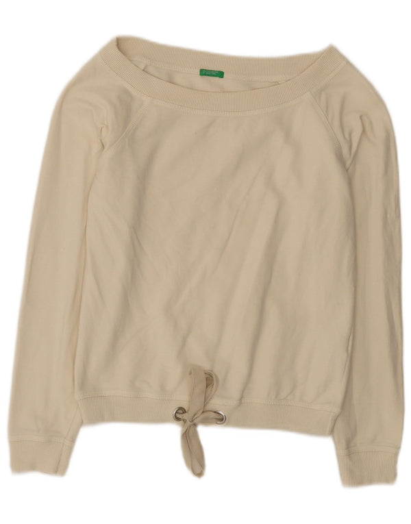 Γυναικεία φούτερ Benetton Crop Jumper UK 10 Small Beige Cotton