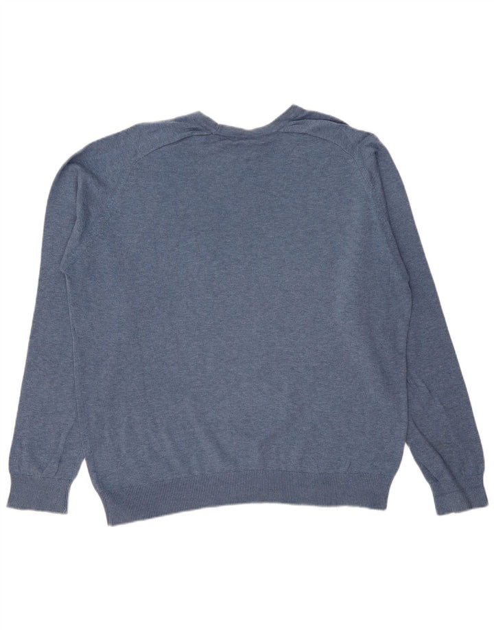 JAMES PRINGLE Ανδρικό πουλόβερ Relaxed Fit Crew Neck Jumper Μεσαίο μπλε βαμβακερό