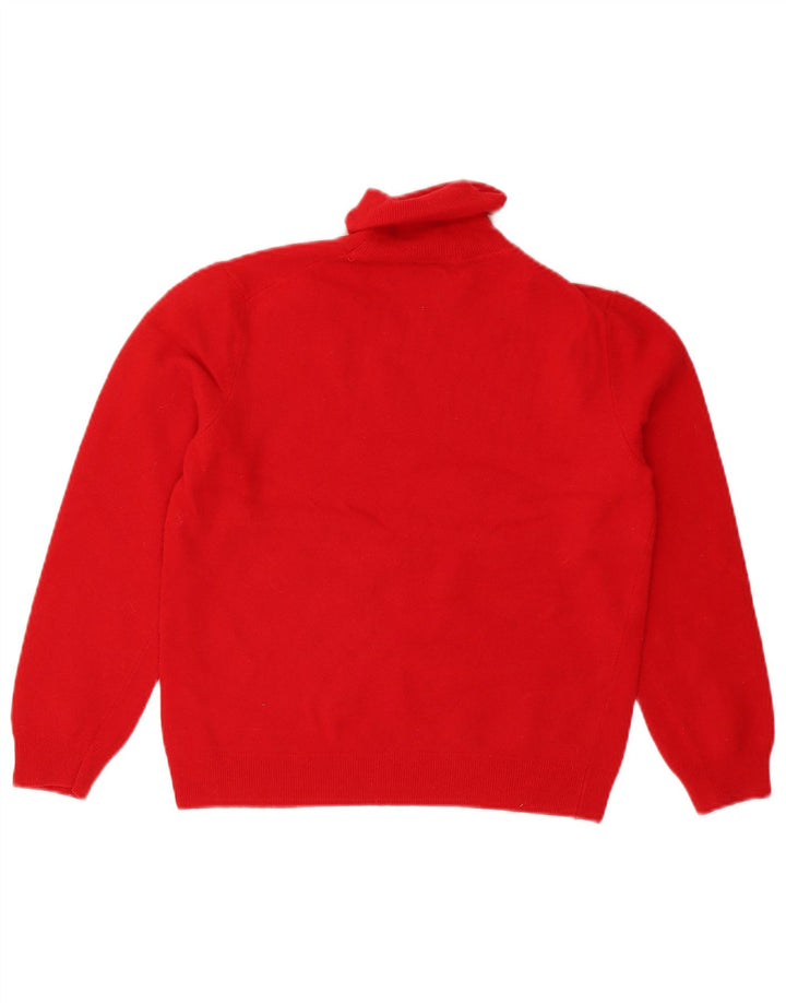 Benetton Γυναικείο πουλόβερ με ρολό λαιμόκοψη UK 10 Small κόκκινο