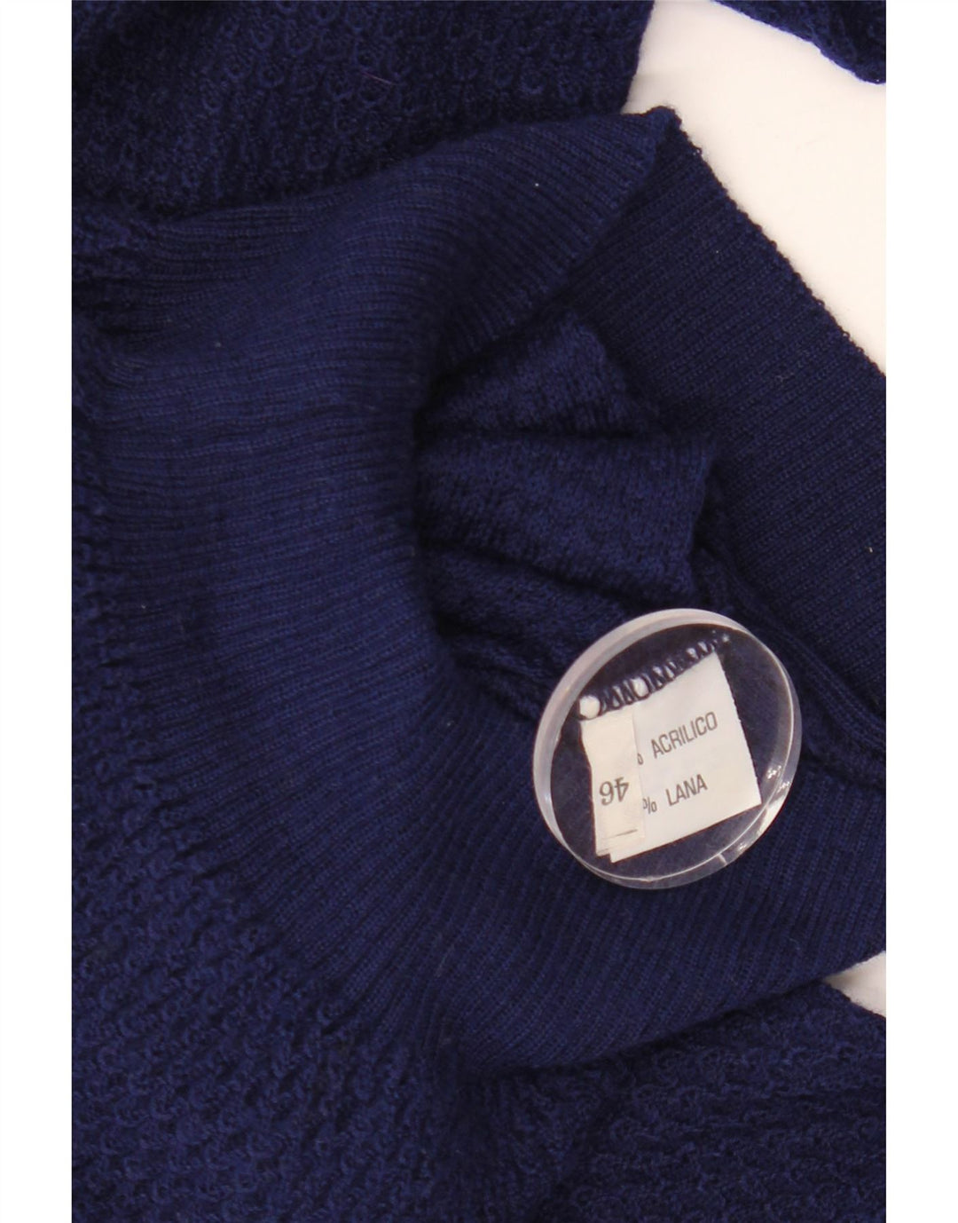 Γυναικείο πουλόβερ με λαιμόκοψη Vintage IT 46 Μεγάλο μπλε ακρυλικό