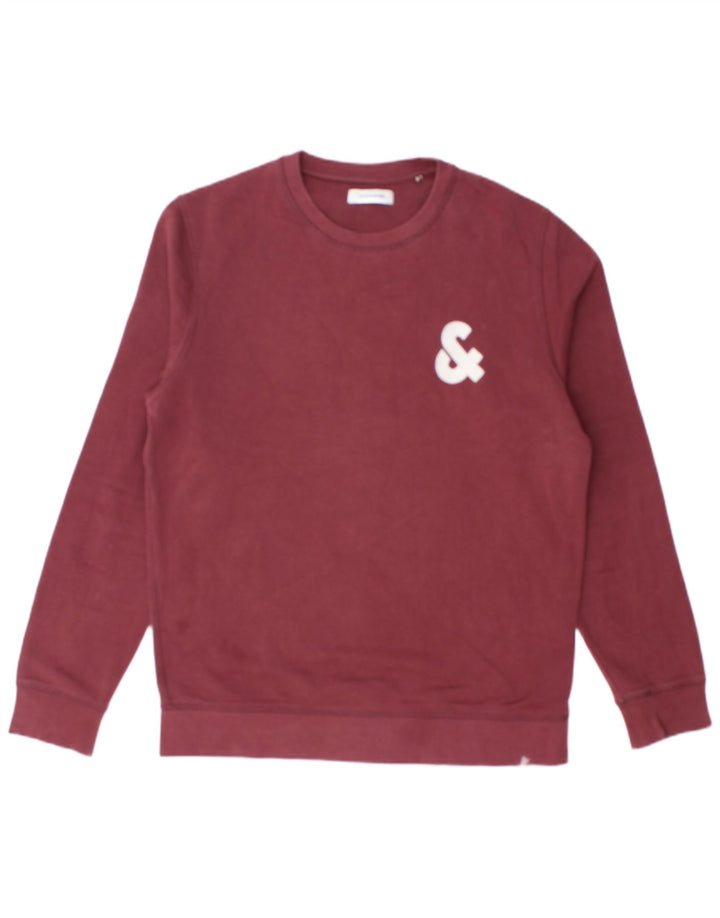 JACK & JONES Ανδρικό γραφικό φούτερ Jumper Μεσαίο μπορντό βαμβακερό