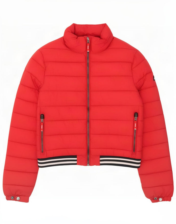 Superdry γυναικείο μπουφάν με επένδυση UK 14 μεγάλο κόκκινο πολυεστέρα
