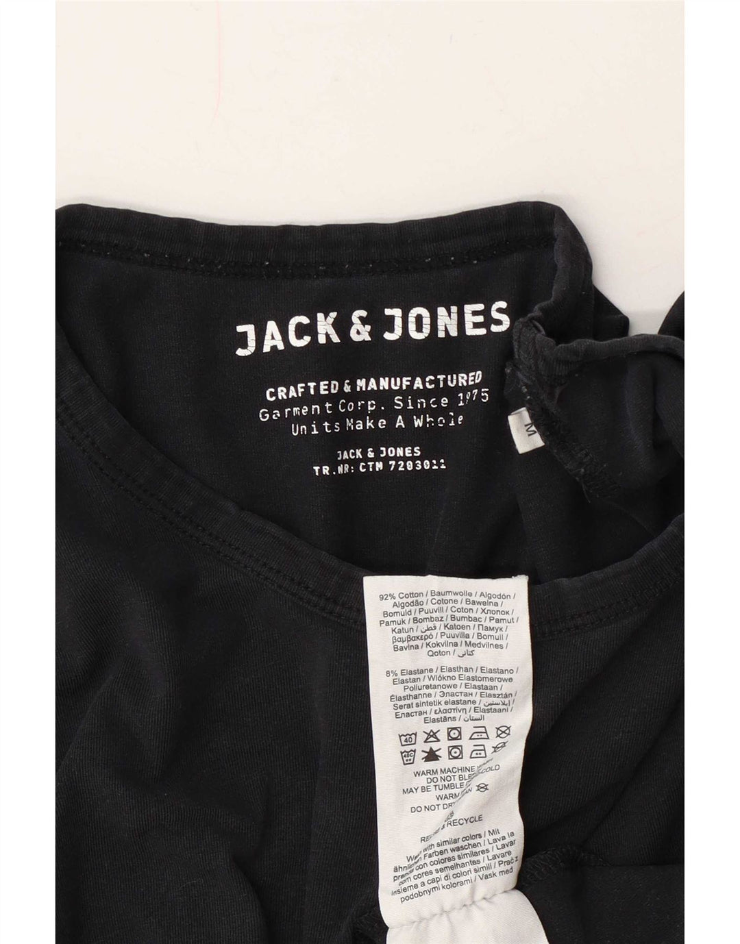 Jack & Jones Ανδρικό T-Shirt Top από μεσαίο ναυτικό μπλε βαμβακερό