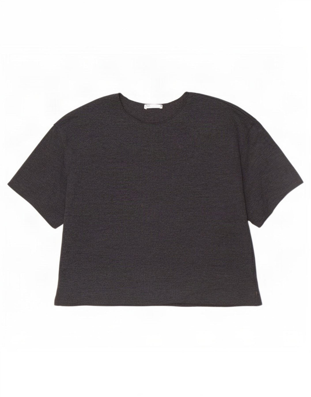 Zara Γυναικείο T-Shirt Top UK 12 μεσαίο γκρι βαμβακερό