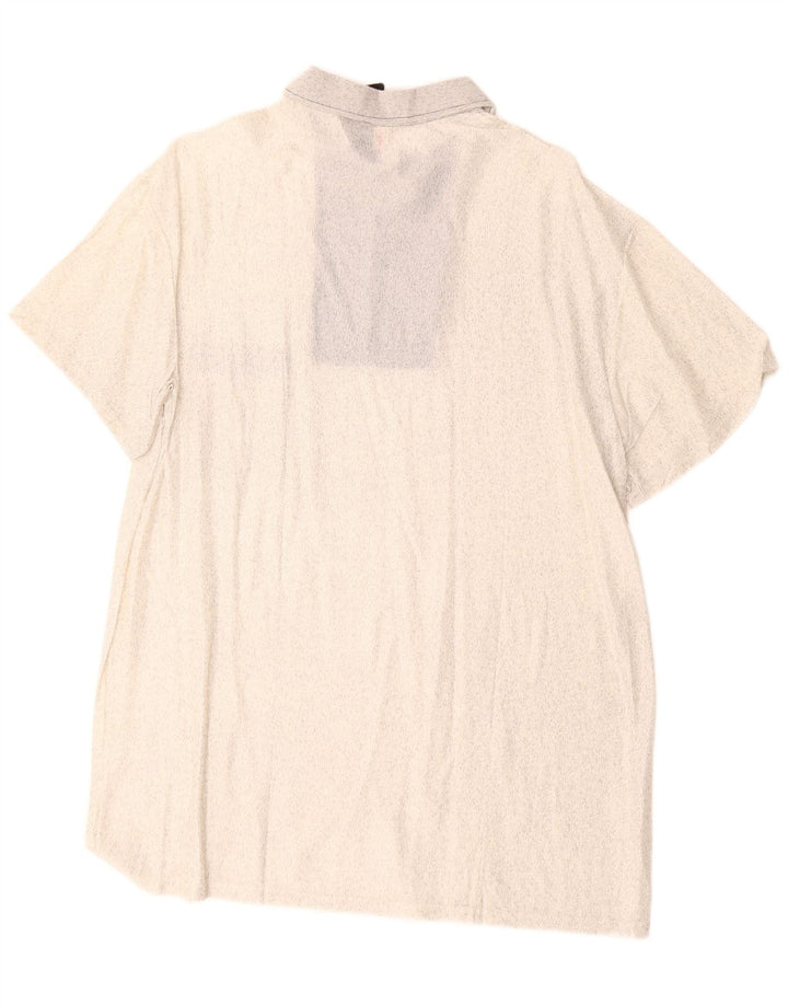 Vintage ανδρικό κοντομάνικο πουλόβερ πουκάμισο IT 52 Μεγάλο υπόλευκο φλύκταρο