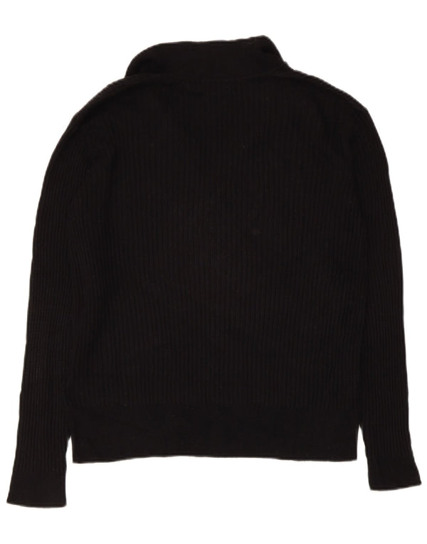 Marks & Spencer Womens Polo Neck Jumper Sweater UK 16 Large Black Viscose