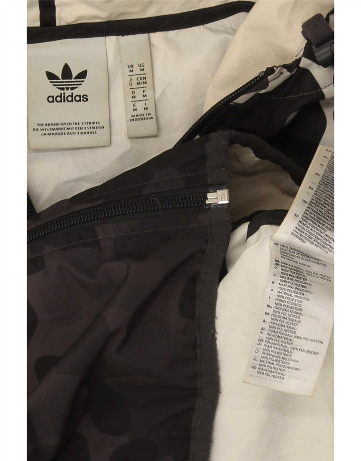 Adidas Ανδρικό μπουφάν βροχής με κουκούλα UK 38 Medium Grey Camouflage Polyester
