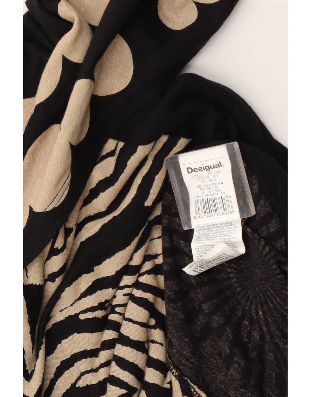 Γυναικεία γραφική ασύμμετρη φούστα Desigual Medium W28 Μαύρη πουά