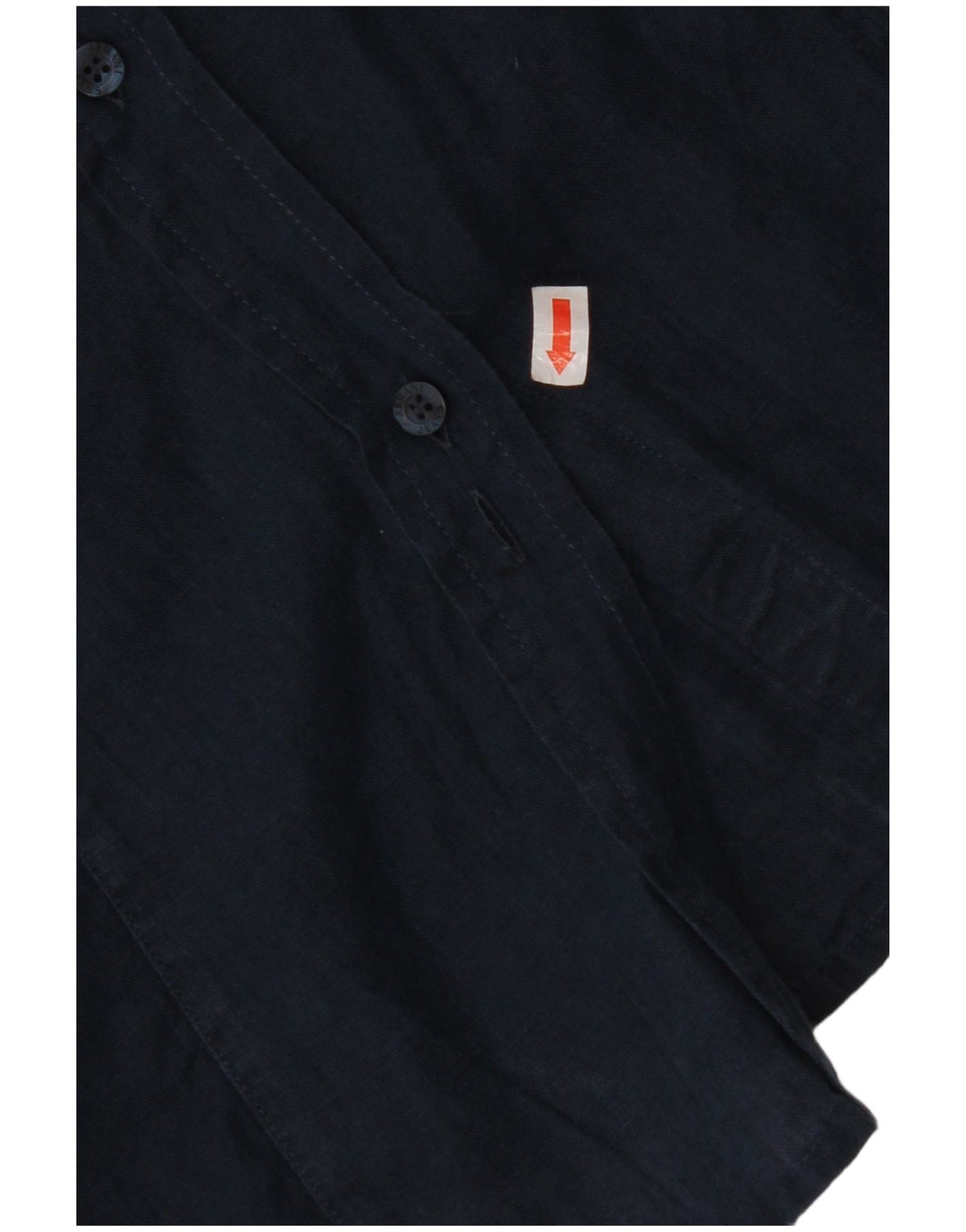 Γυναικείο κοντομάνικο πουκάμισο ARMANI JEANS Μπλούζα UK 12 Medium Navy Blue Λινά