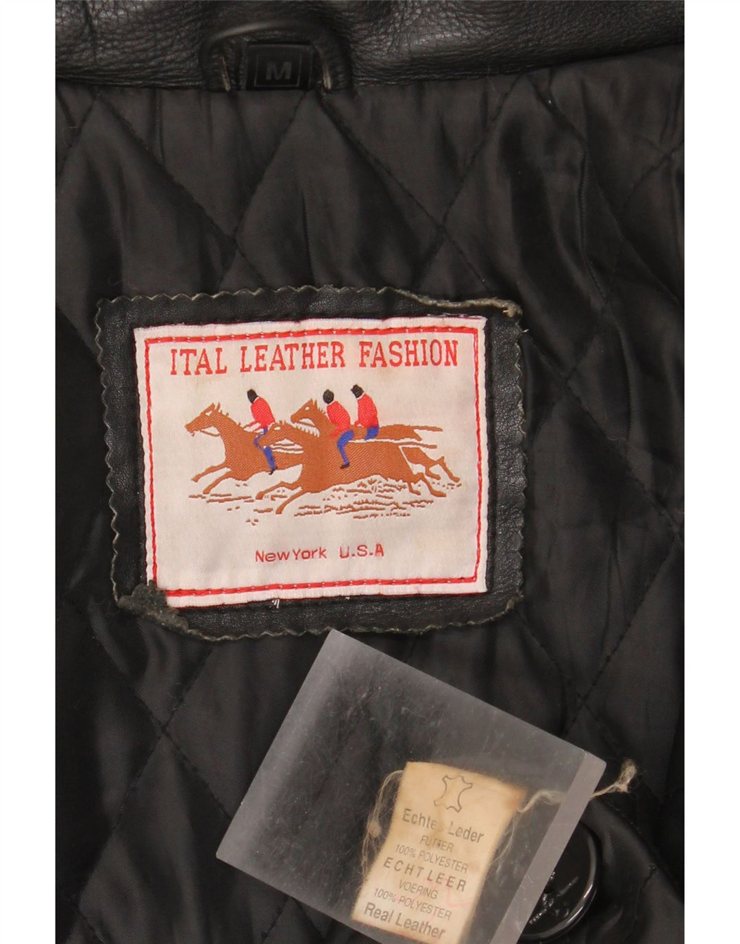 Vintage Ανδρικό Oversized Δερμάτινο Μπουφάν UK 38 Μεσαίο Μαύρο