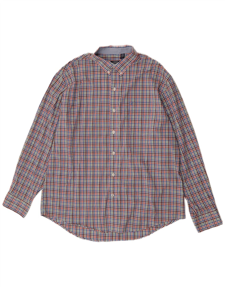 Izod Ανδρικό πουκάμισο XL Πολύχρωμο βαμβακερό Gingham