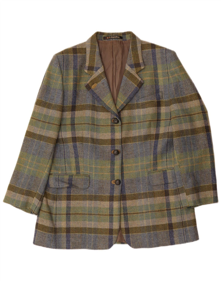 DAKS Γυναικείο μπουφάν blazer UK 14 μεγάλο, πολύχρωμο μαλλί