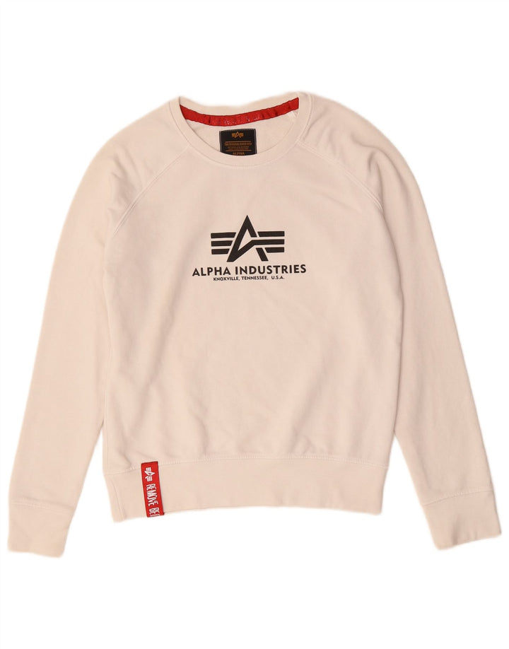 Ανδρικό γραφικό φούτερ ALPHA INDUSTRIES Jumper XS Λευκό