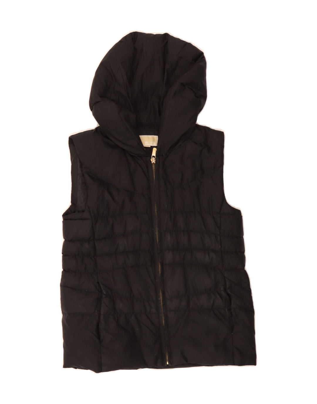 MICHAEL KORS Womens Hooded Padded Gilet UK 10 Small Black Polyester Vintage Michael Kors and Second-Hand Michael Kors from Messina Hembry 