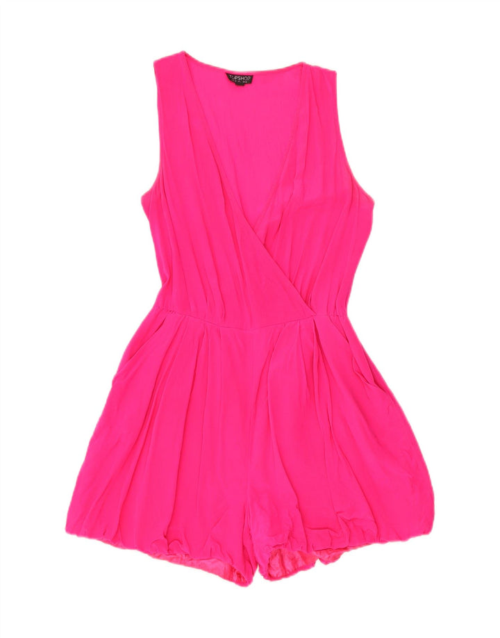Topshop Γυναικείο Αμάνικο Playsuit UK 8 Small Pink Silk