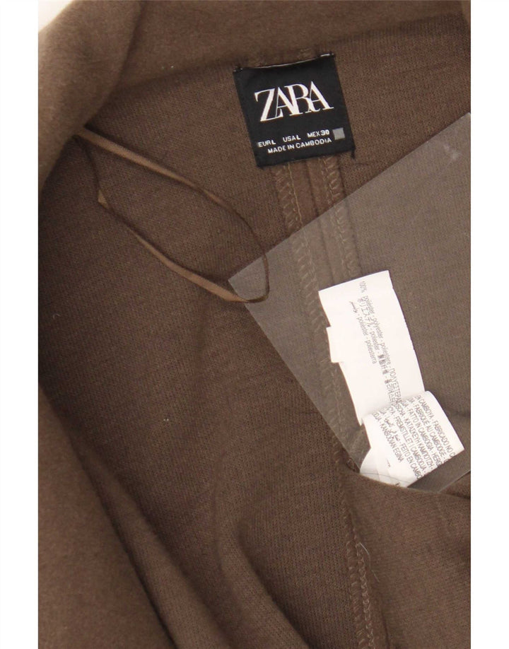 Zara Γυναικείο Ανοιχτό Παλτό UK 16 Large Brown Πολυεστέρας