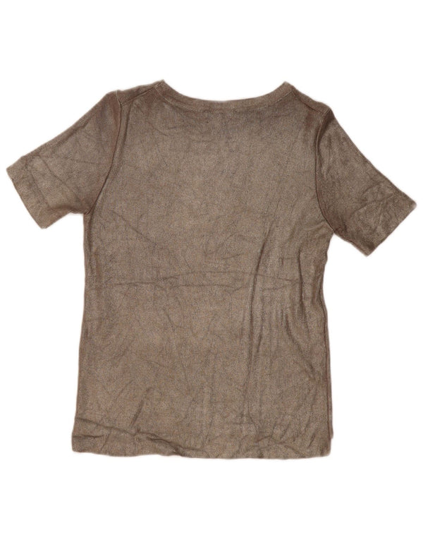 Zara Γυναικεία Μπλούζα Τοπ UK 10 Small Beige Viscose