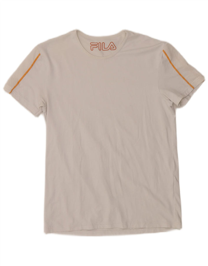 FILA Γυναικείο T-Shirt Top UK 10 Small White Viscose