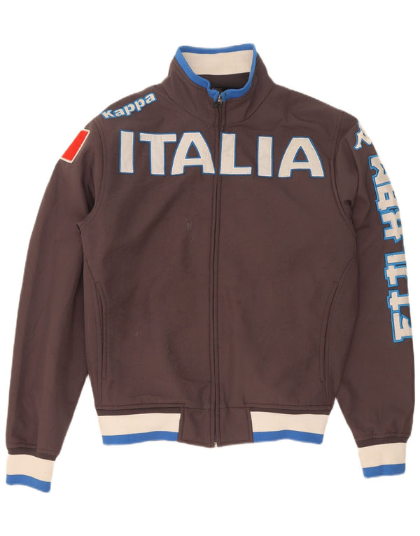 Kappa Mens Italia Graphic αθλητική φόρμα Top Jacket μεσαίο καφέ Colourblock