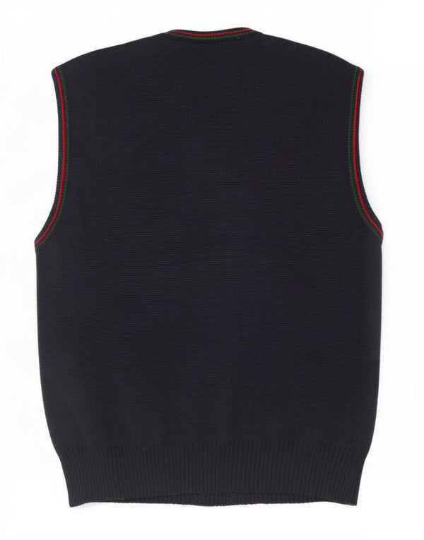 Vintage ανδρικό γραφικό γιλέκο Tank Top Small Navy Blue Argyle/Diamond