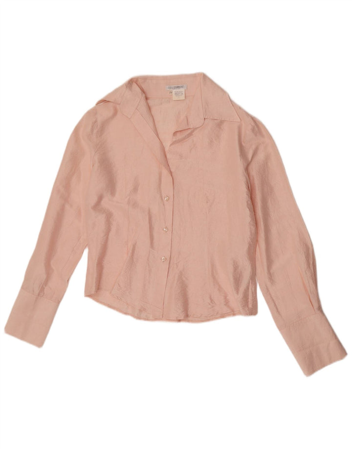 Naracamicie γυναικείο πουκάμισο μπλούζα UK 14 Medium Pink Silk