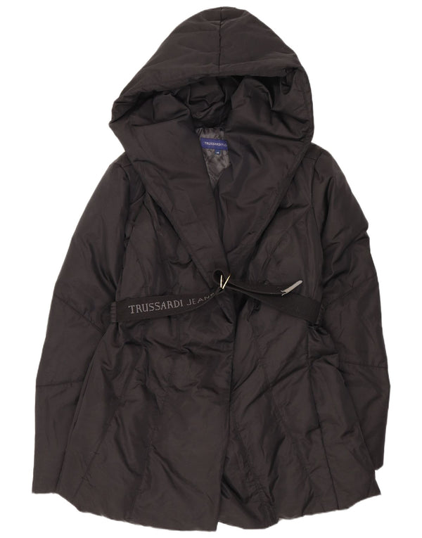 Trussardi Jeans Γυναικείο μπουφάν με κουκούλα IT 48 XL Μαύρο
