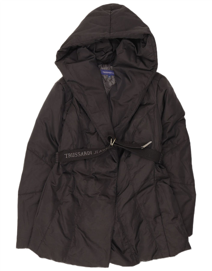Trussardi Jeans Γυναικείο μπουφάν με κουκούλα IT 48 XL Μαύρο