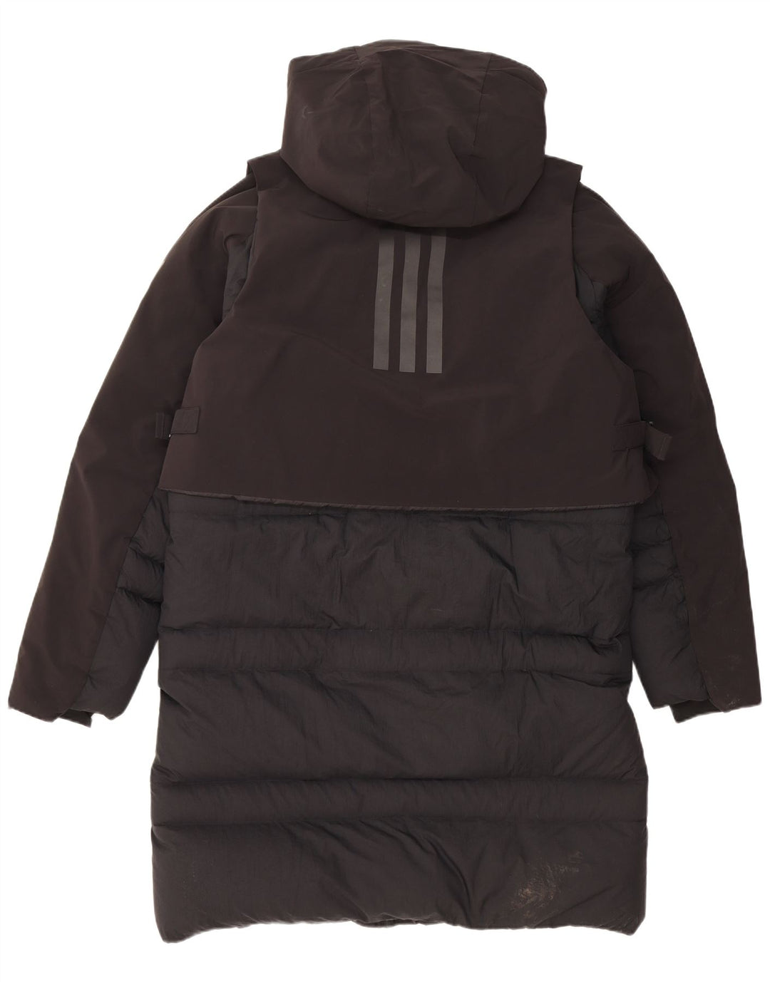 Ανδρικό παλτό Adidas με κουκούλα UK 38 Medium Black Nylon