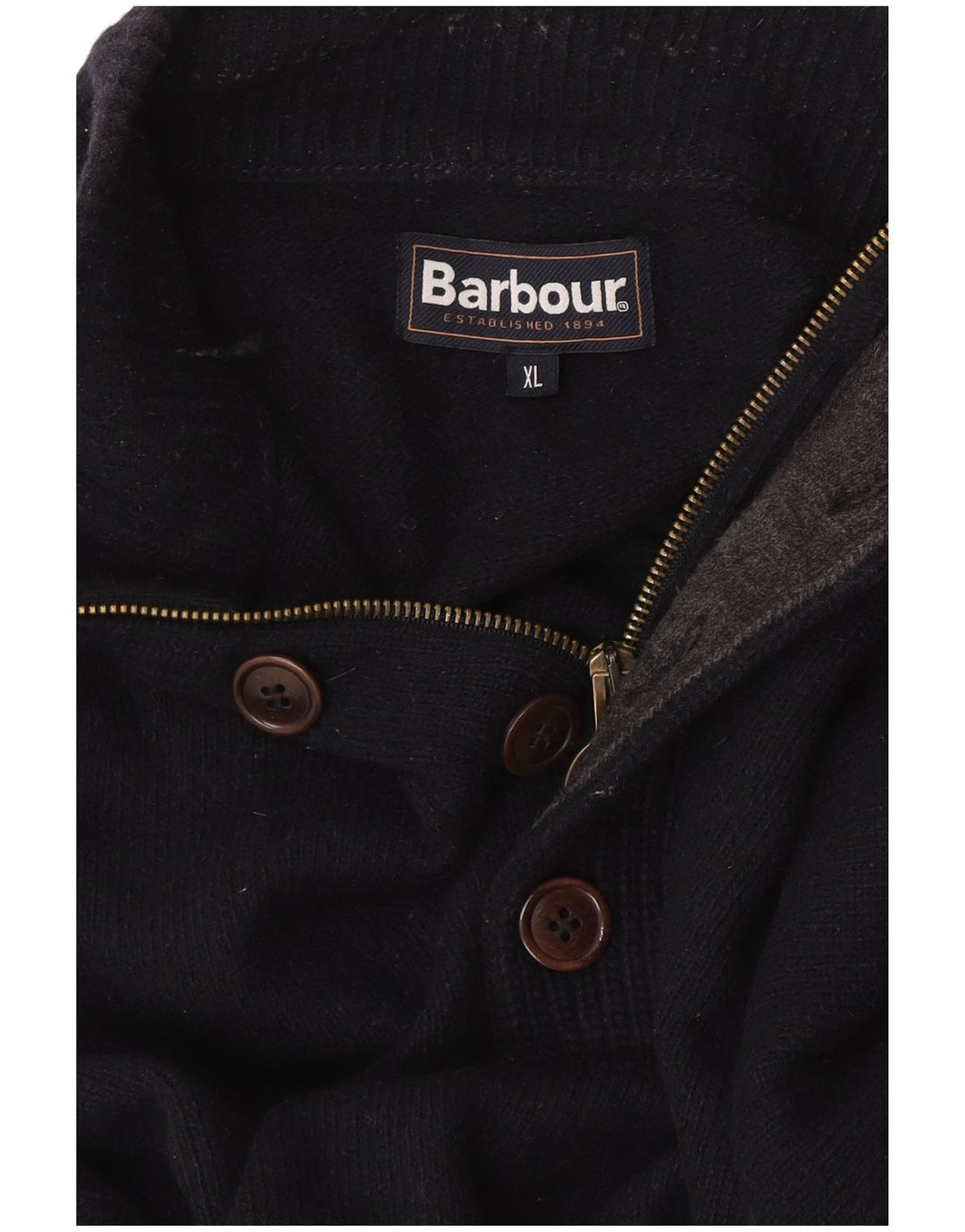 Ανδρικό πουλόβερ Barbour με φερμουάρ XL Navy Blue
