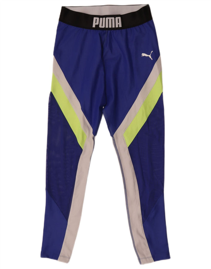 Γυναικεία γραφικά κολάν Puma UK 12 Medium Blue Colourblock