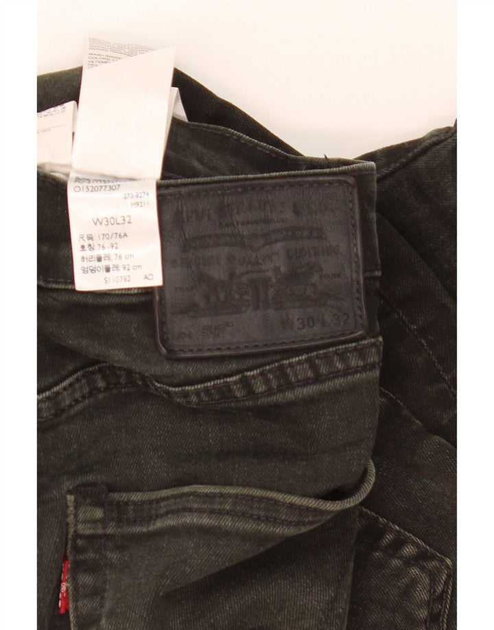 Levi's Mens 502 Straight Jeans W30 L32 Μαύρο βαμβακερό