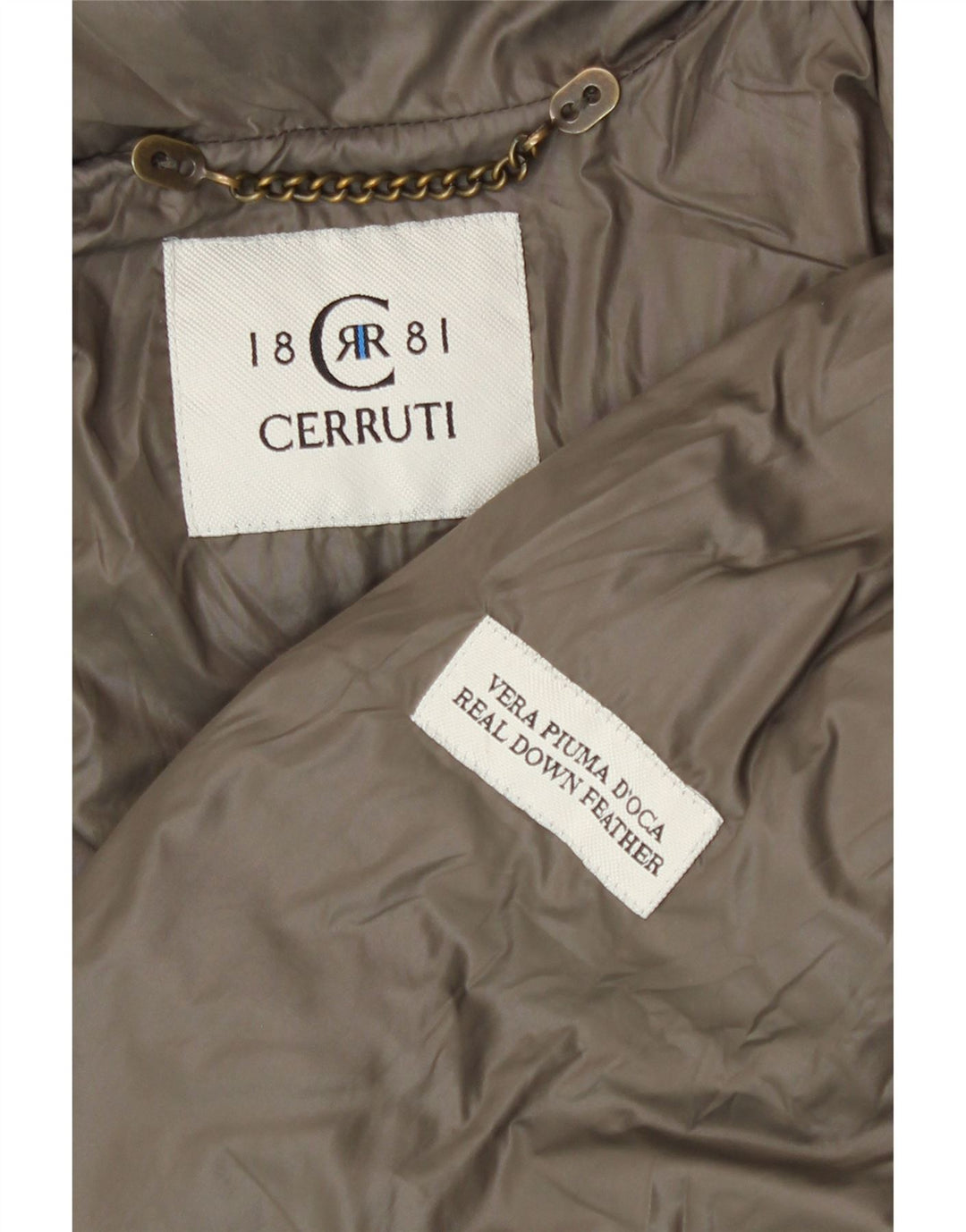 Cerruti 1881 Γυναικείο μπουφάν με κουκούλα UK 14 Medium Khaki Polyamide