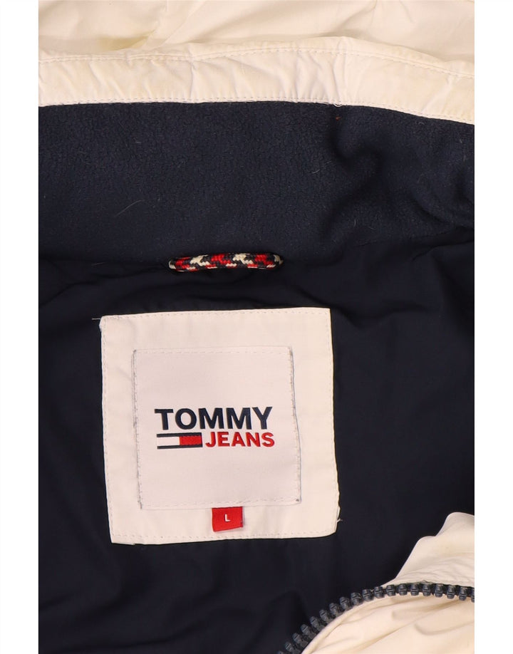 Tommy Hilfiger Ανδρικό γραφικό μπουφάν UK 40 Large White Colourblock