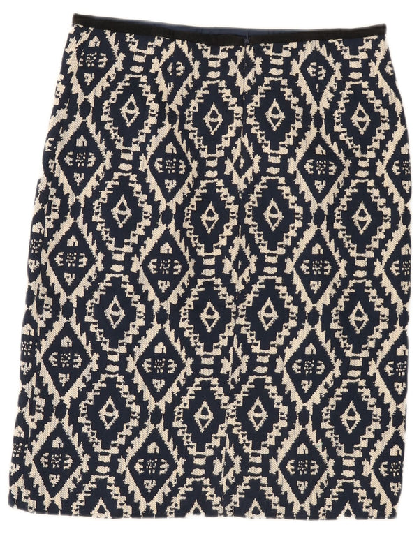 Marks & Spencer Γυναικεία ίσια φούστα UK 12 Medium 30 Navy Blue Geometric