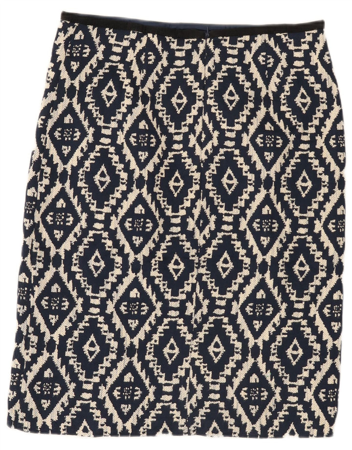 Marks & Spencer Γυναικεία ίσια φούστα UK 12 Medium 30 Navy Blue Geometric