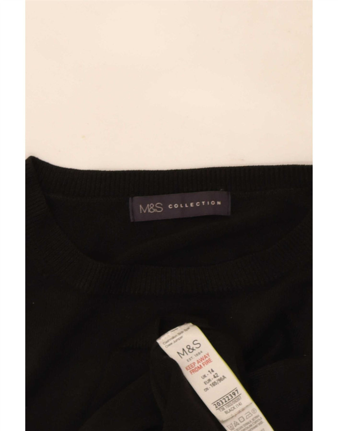 Marks & Spencer Γυναικείο πουλόβερ με λαιμόκοψη UK 14 μεσαίο μαύρο ακρυλικό