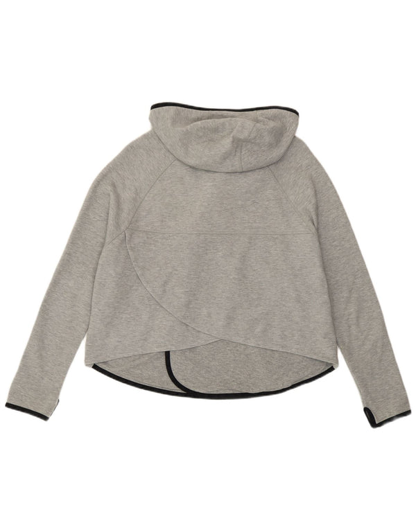Γυναικείο πουλόβερ Nike Crop με φερμουάρ UK 14 μεγάλο βαμβακερό γκρι