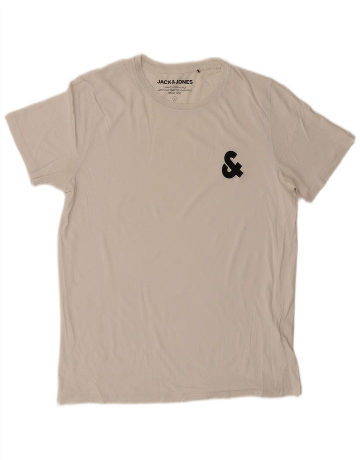 Jack & Jones Ανδρικό γραφικό μπλουζάκι Μπλουζάκι μεγάλο λευκό βαμβακερό
