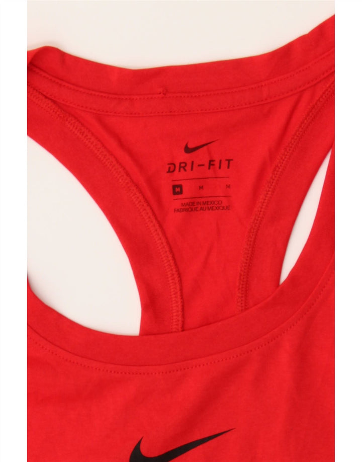 NIKE Womens Marist Graphic Vest Top UK 14 Medium Red Polyester Vintage Nike and Second-Hand Nike from Messina Hembry 