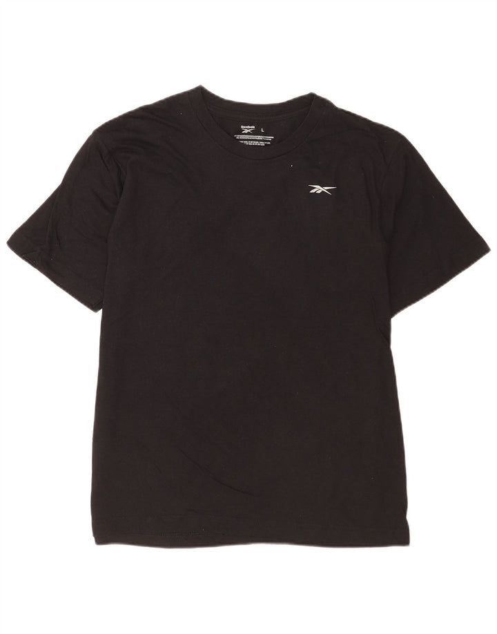 Ανδρικό T-Shirt Reebok Top μεγάλο μαύρο βαμβακερό