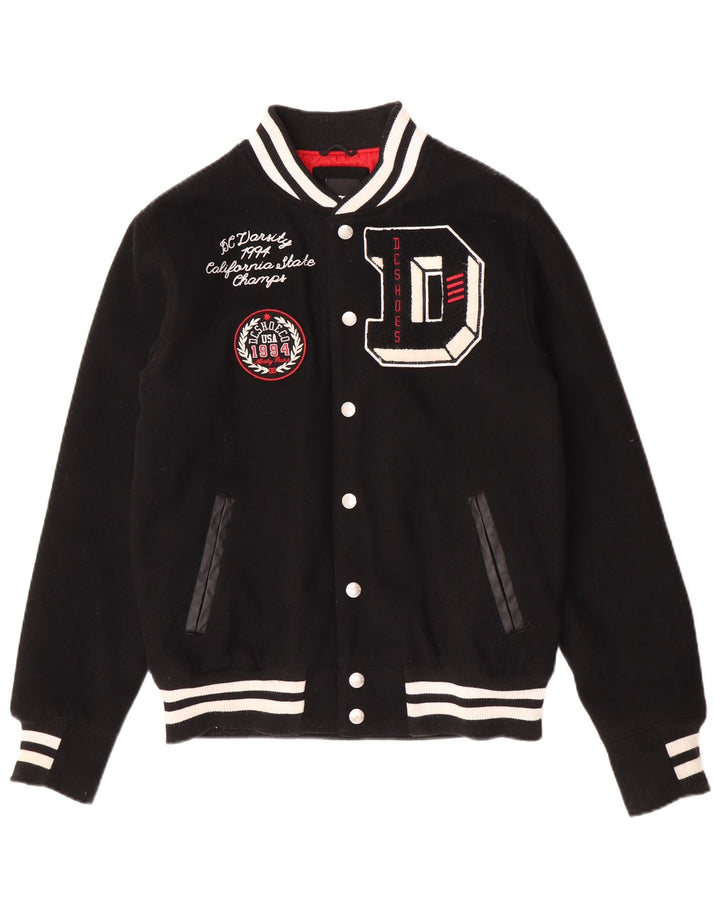DC Ανδρικό Μπουφάν Varsity Graphic UK 36 Small Black Wool