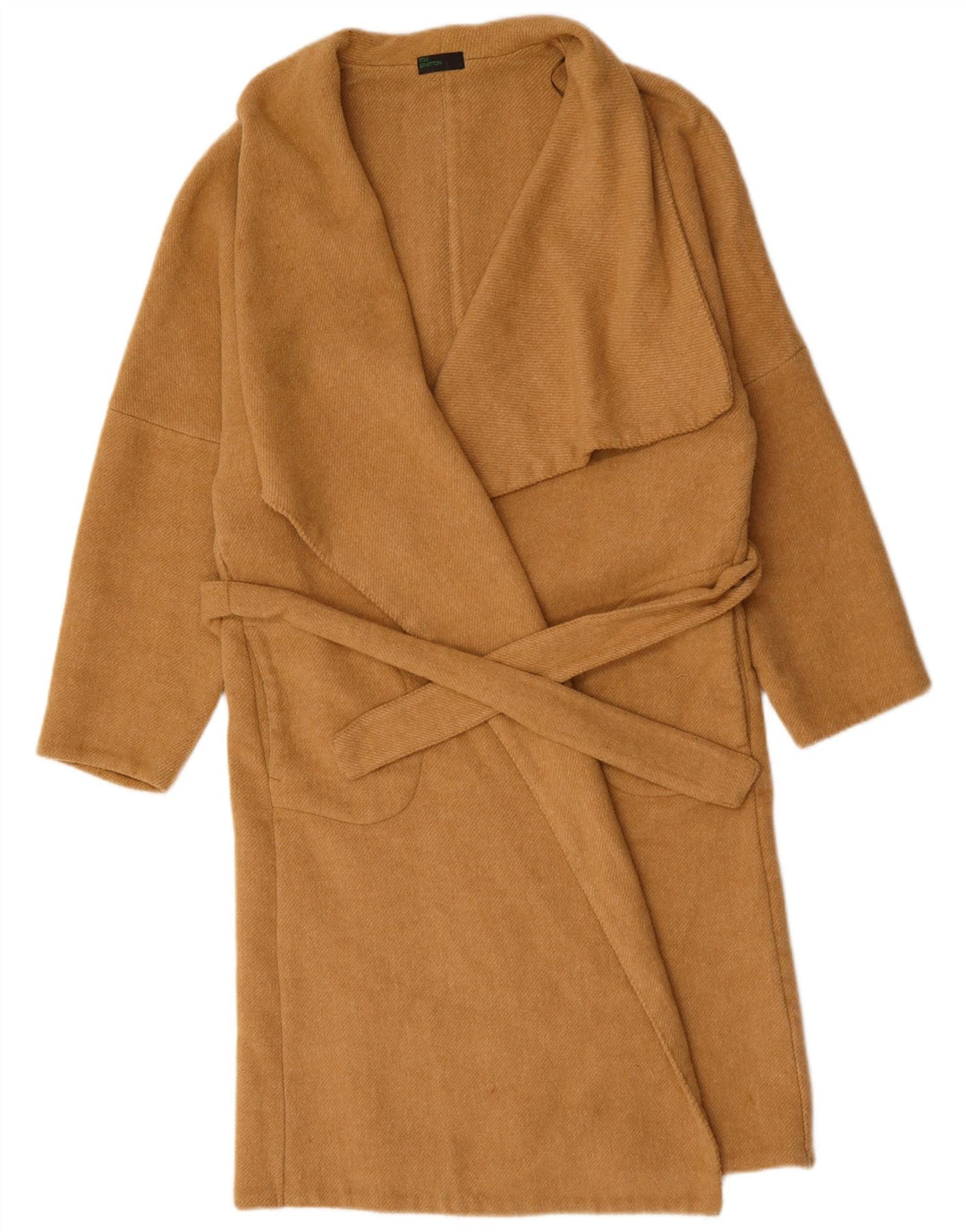 BENETTON Γυναικείο Ανοιχτό Παλτό UK 18 XL Καφέ Πολυεστέρας