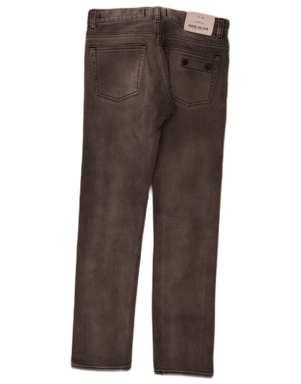 Stone Island Boys Slim Jeans 7-8 ετών W24 L25 Γκρι βαμβακερό